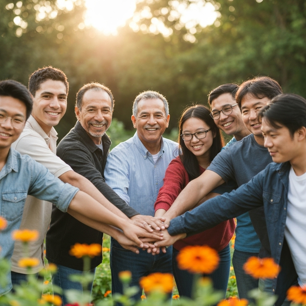 Community members supporting each other