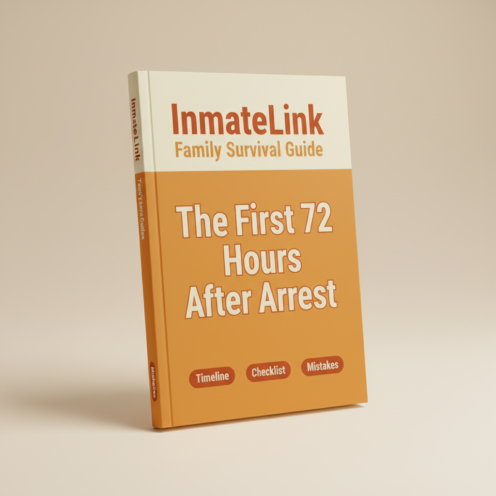 InmateLink guide cover for The First 72 Hours After Arrest